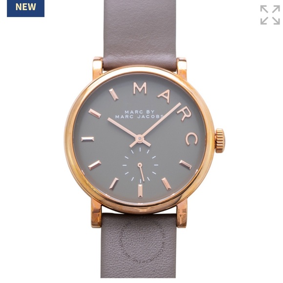 Marc jacobs leather and rose gold watch main image 4